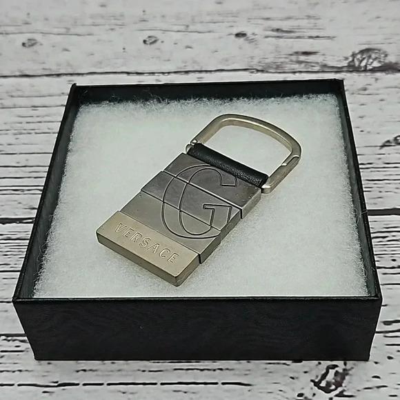 Versace Leather and Metal Keychain - Picture 1 of 3